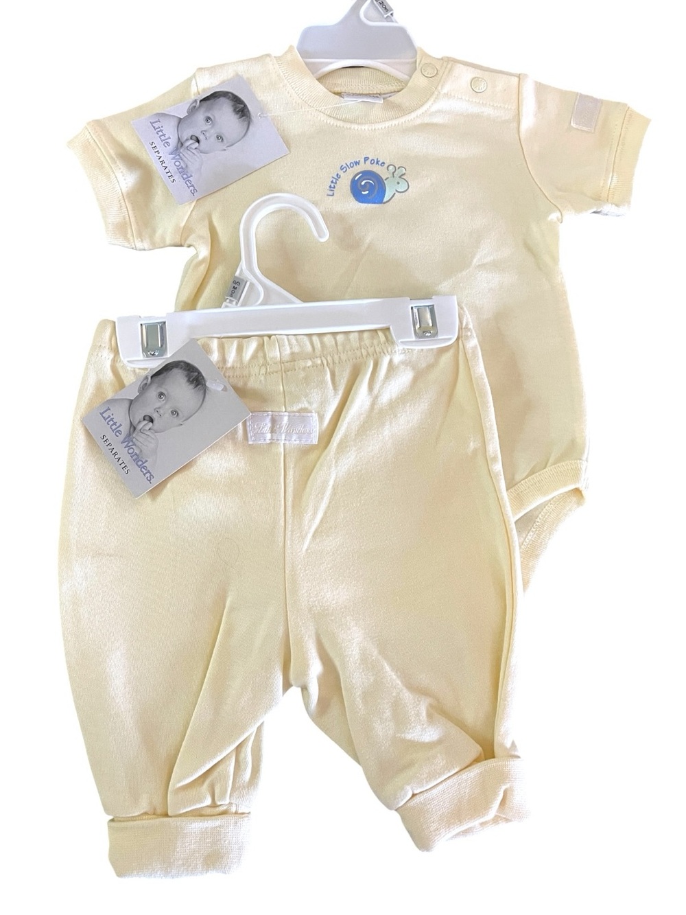 Little Wonders Pale Yellow Baby Matching Set Little Slow Poke Snail Accent